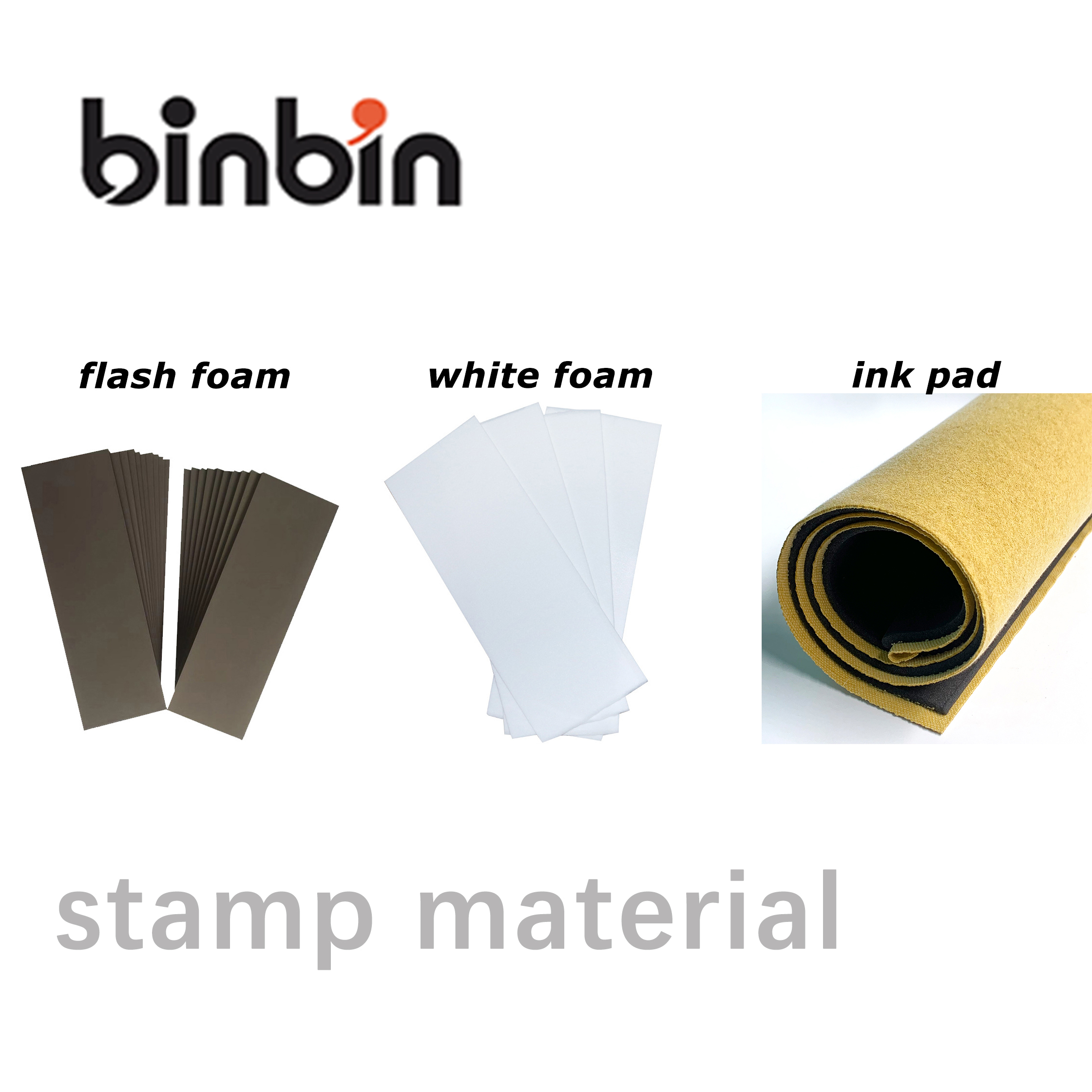 hot sale stamp material:falsh foam,ink pad,white foam